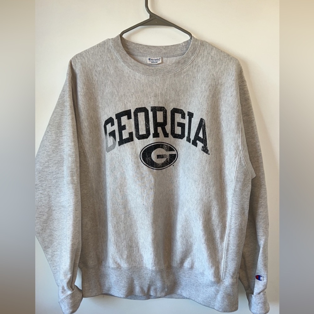 Champion Men's Gray Georgia Crewneck Sweater